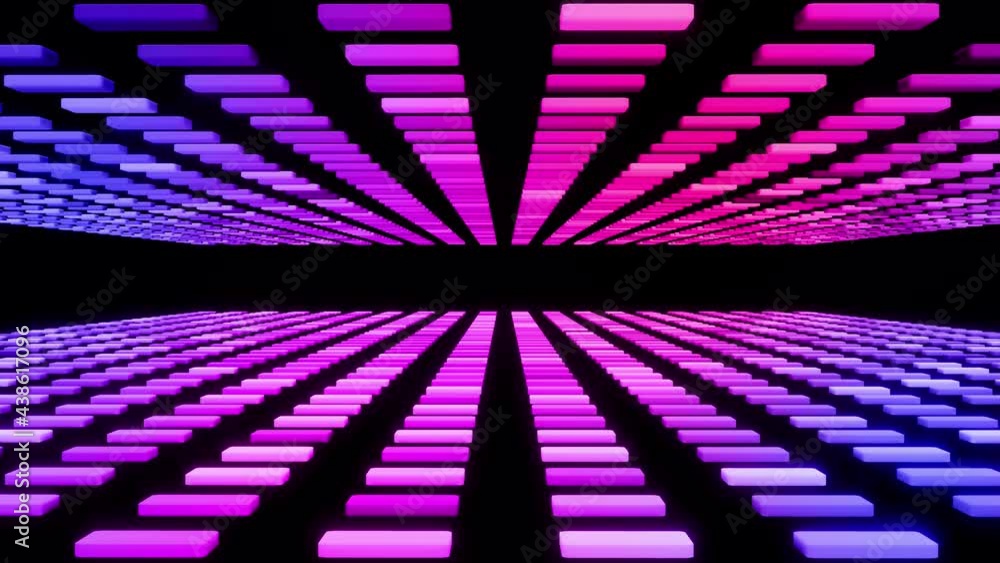 Poster 3d abstract geometric creative dark bg with looping flowing animation, black columns rise and fall f