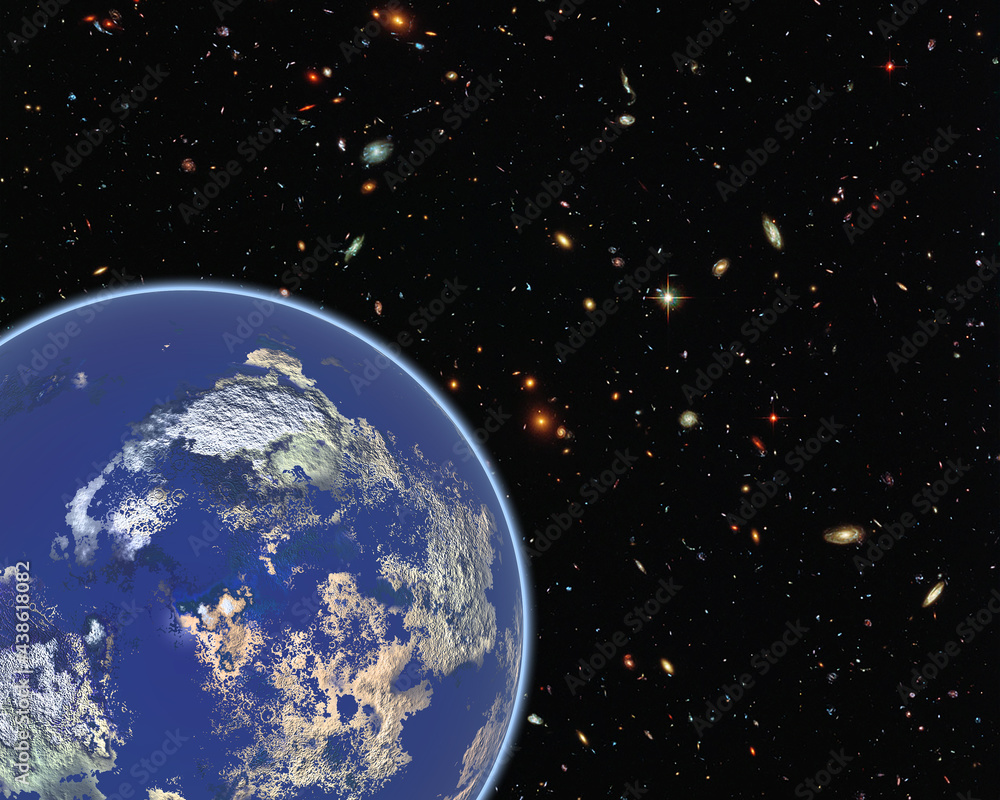 Sticker magnificent earth in outer space. the elements of this image furnished by nasa.