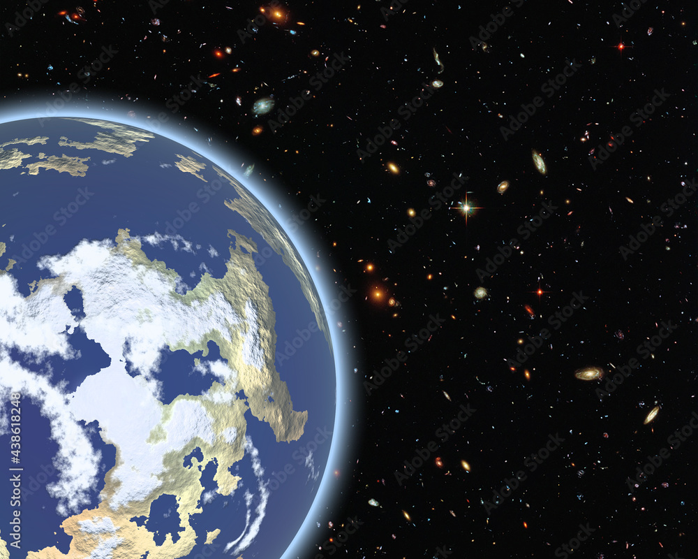 Sticker magnificent earth in outer space. the elements of this image furnished by nasa.
