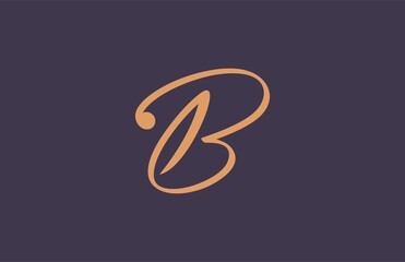 Simple Emblem Signature B Logo