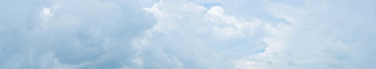 Panorama of cloudy sky with clouds. 