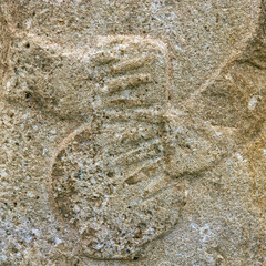 Stone stele of a Turkic warrior or Balbal, Sagsai river prehistoric burial site, Altai Mountains, Bayan-Olgii Province, Mongolia