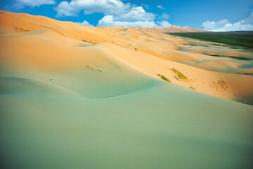 Sand waves in Khongoryn Els, the singing sands area, Gobi desert, Mongolia