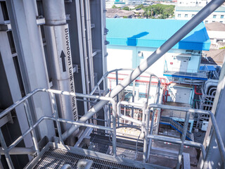 Piping and insulation of steam in boiler systems for industrial zone in at power plant.