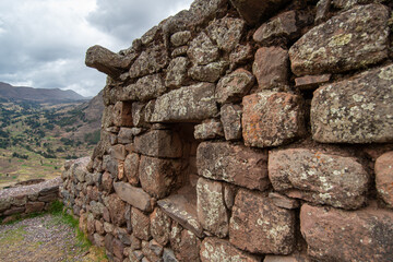 Pisac Archaeological Park, Calca, Cuzco, Peru on October 9, 2014. Ruins and tourist visits.