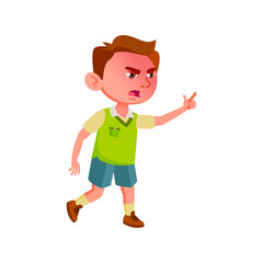 angry boy running after dog in park cartoon vector. angry boy running after dog in park character. isolated flat cartoon illustration