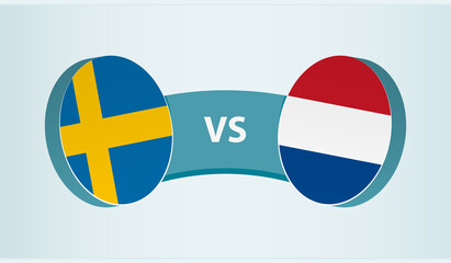 Sweden versus Netherlands, team sports competition concept.
