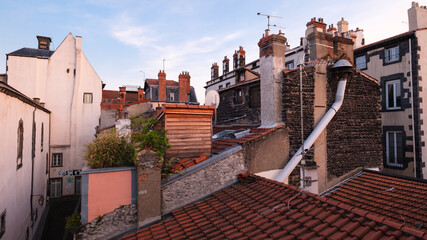 Obraz premium Roofs in Clermont-Ferrand at Sunset, Auvergne, France