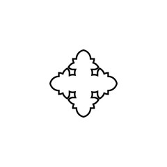 Obraz na płótnie Canvas Christian cross line icon. Simple style christian religion poster background symbol. Logo design element. T-shirt printing. Vector for sticker.