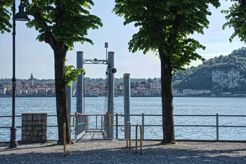 View from the Lago Maggiore landing stage in Angera over to Arona 