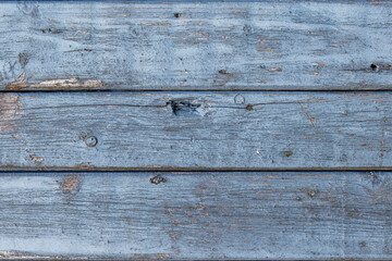 Blue painted wooden planks