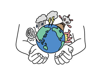 気候変動に具体的な対策を　地球環境のイラスト