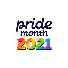 LGBT Pride Month 2021. Pride day rainbow abstract logo. Human rights and tolerance. Vector illustration isolated on transparent background.	