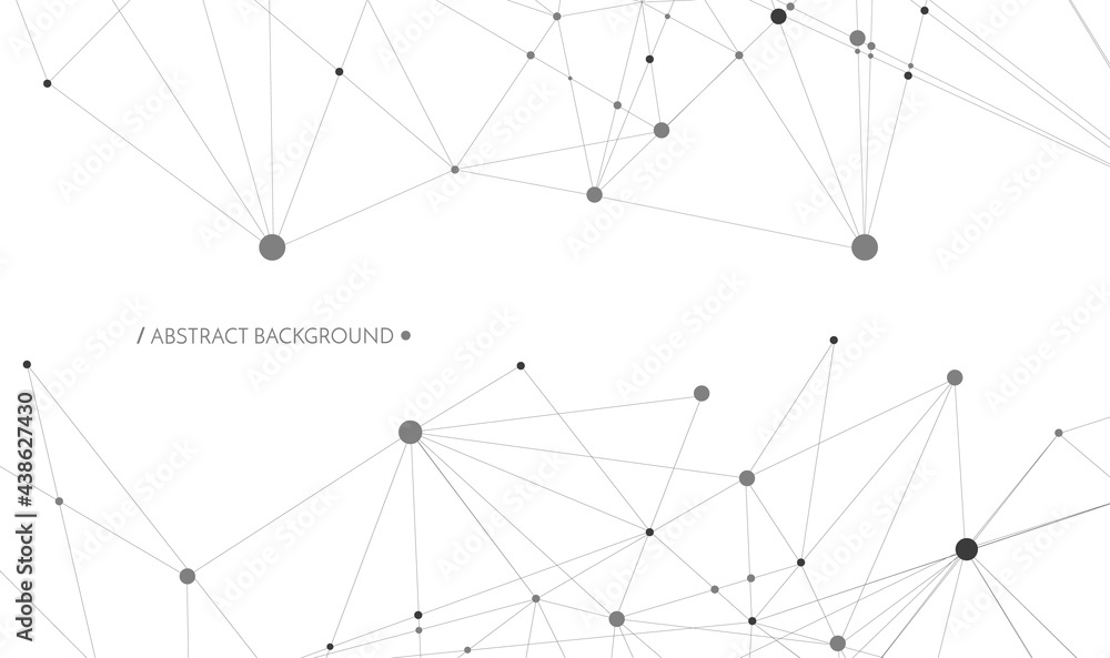 Poster Vector technology concept. Connected Lines and dots. Network sign. Geometric connected abstract background.