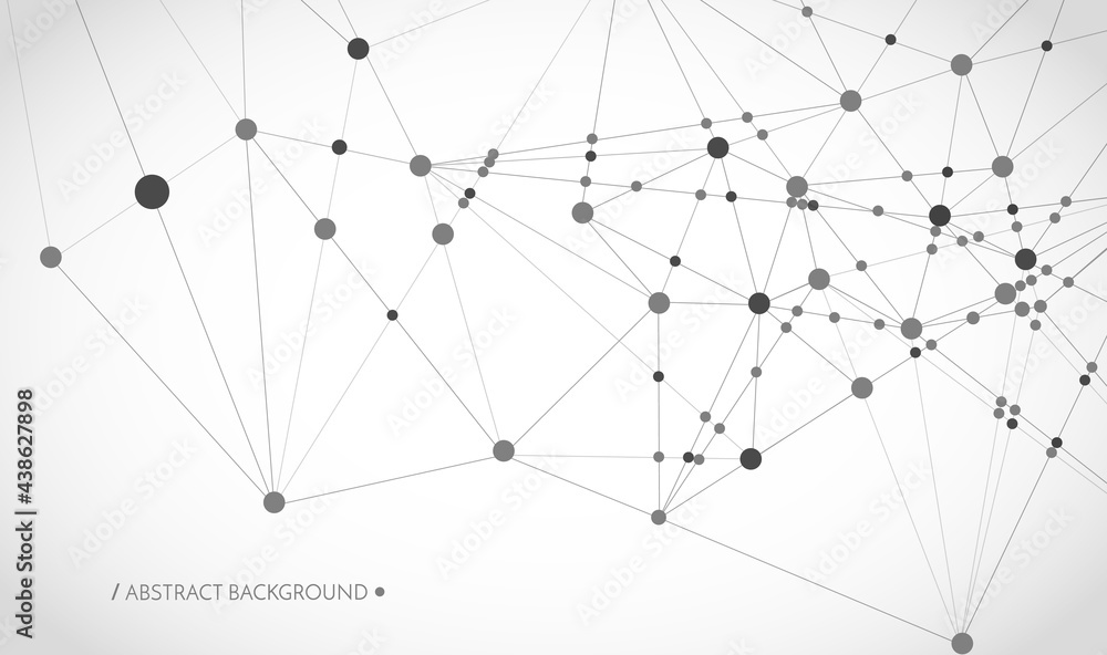 Poster Vector technology concept. Connected Lines and dots. Network sign. Geometric connected abstract background.