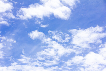 Clear blue color sky with white cloud background