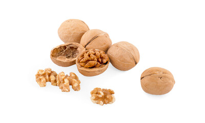 Walnut  isolated on white background. clipping path