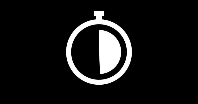 Clock icon animation with optional luma matte. Alpha Luma Matte included. 4k video