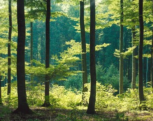 beech forest, summer, 