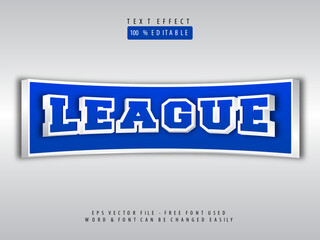 Text effect league sport game style. Editable text effect vector blue color. © Mockmenot