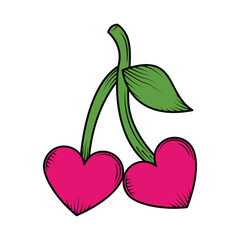 tattoo heart cherries cartoon