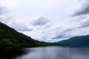 Naklejka na ściany i meble Norwegian fjords landscapes vistas