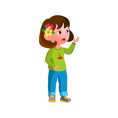 terrified girl saw scary attraction in amusement park cartoon vector. terrified girl saw scary attraction in amusement park character. isolated flat cartoon illustration