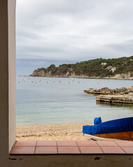 view of the sea from the beach in Port Bo's beach in Palafrugell