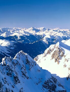 austria, arlberg area, valluga peak, view, alps, mountains, mountain top, mountain landscape, winter landscape, landscape, nature, winter, snow, snow-covered, 