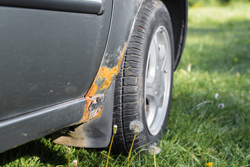 Damage to the car body, corrosion and rust of the front fender from the outside. Holes and metal...