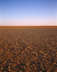 Fototapeta na wymiar north africa, sahara, gravel desert, serir, evening light, desert, gravel, stones, plain, heat, dryness, 