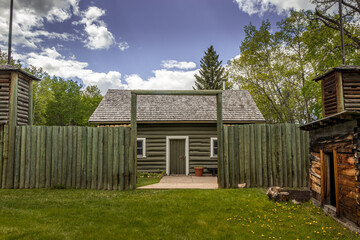 Recreation of the stopping house Fort Normandeau Red Deer Crossing Red Deer Alberta Canada