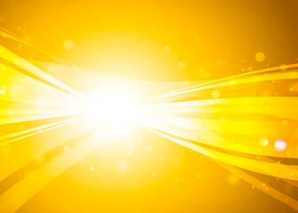 Blue wave line and sparkle rays glitter lights with bokeh elegant lens flare abstract background. wave sparks background.