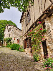 Fototapeta na wymiar Beautifull house in the medieval village of Cordes-sur-Ciel, south of France. 