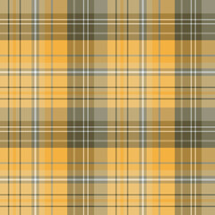 Seamless pattern in yellow and grey colors for plaid, fabric, textile, clothes, tablecloth and other things. Vector image.