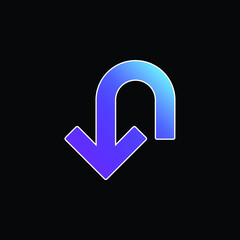 Arrow Down Curve blue gradient vector icon