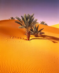 algeria, sahara, dunes, date palms, africa, north africa, desert, sand, ripple marks, sand dunes, vegetation, palm trees, heat, drought, dryness, nature, landscape, 