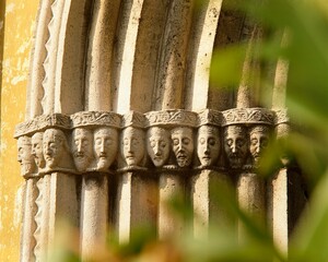 germany, lower bavaria, landshut, city cemetery, romanesque portal, detail, bavaria, cemetery wall,...