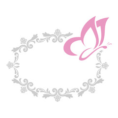 vintage frame with butterfly