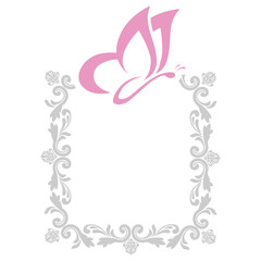 Obraz premium vintage frame with butterfly