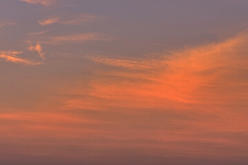Sunset sky on evening time in summer season, cloud and sky background