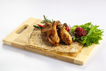 Grilled Chicken drumstick barbecue shashlik