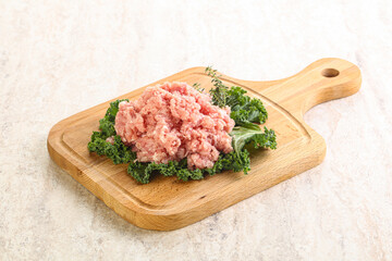 Raw pork minced meat for cooking