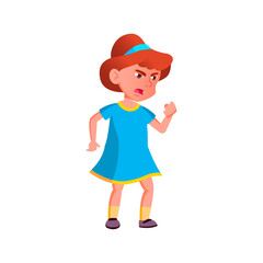 upset stylish girl kid quarrel with friend cartoon vector. upset stylish girl kid quarrel with friend character. isolated flat cartoon illustration