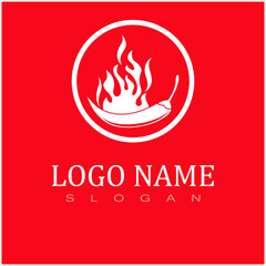 Red hot natural chili icon Template vector Illustration