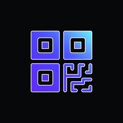 Barcode blue gradient vector icon