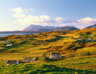 great britain, scotland, hebrides, tarskavaig, cuillin hills, isle of skye, 
