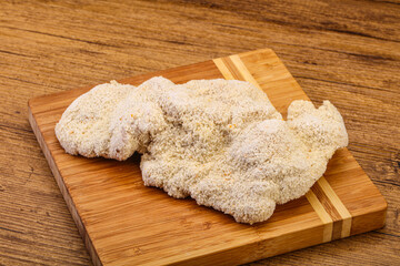 Raw meat schnitzel for roast