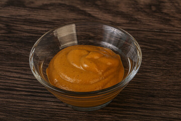 Mustard sauce in the bowl