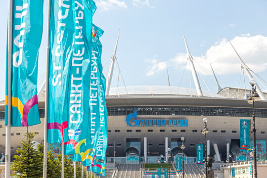Krestovsky Stadium, Gazprom Arena Stadium Decorated For Euro 2020 UEFA European Championship